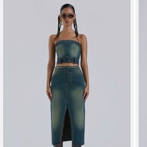 Jaded London Detachable Denim in Blue USA 4/UK 8